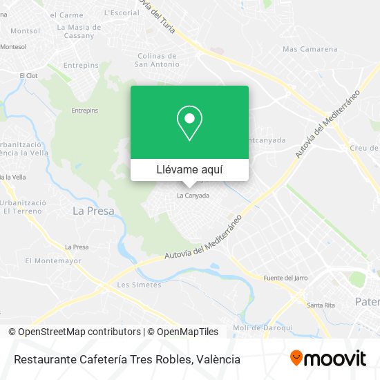 Mapa Restaurante Cafetería Tres Robles