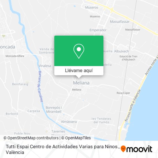 Mapa Tutti Espai Centro de Actividades Varias para Ninos.