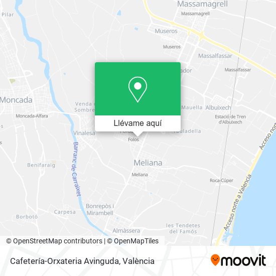 Mapa Cafetería-Orxateria Avinguda