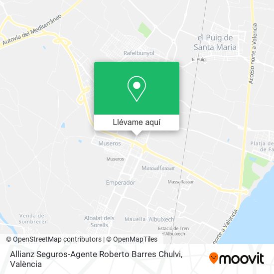 Mapa Allianz Seguros-Agente Roberto Barres Chulvi
