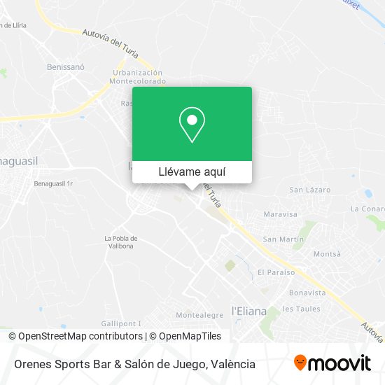 Mapa Orenes Sports Bar & Salón de Juego