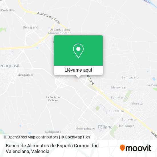 Mapa Banco de Alimentos de España Comunidad Valenciana