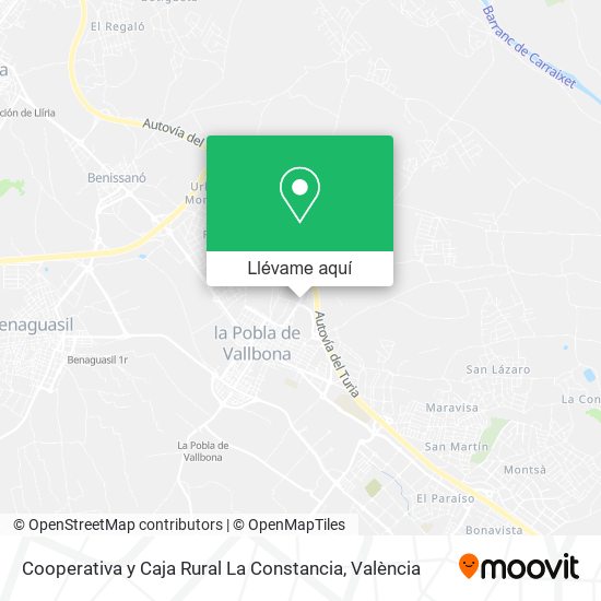 Mapa Cooperativa y Caja Rural La Constancia