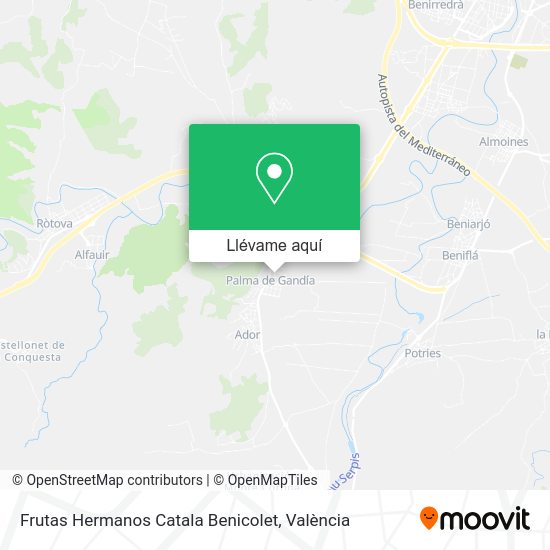 Mapa Frutas Hermanos Catala Benicolet