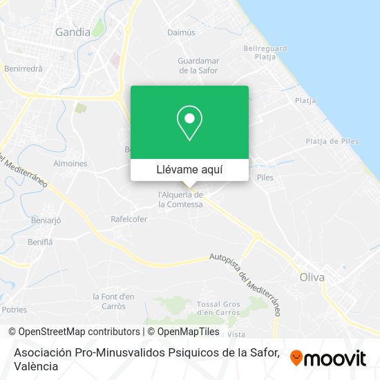 Mapa Asociación Pro-Minusvalidos Psiquicos de la Safor