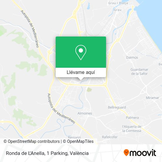 Mapa Ronda de L'Anella, 1 Parking