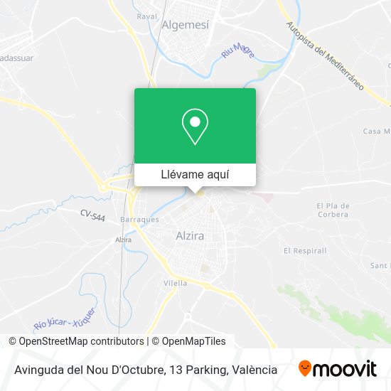 Mapa Avinguda del Nou D'Octubre, 13 Parking