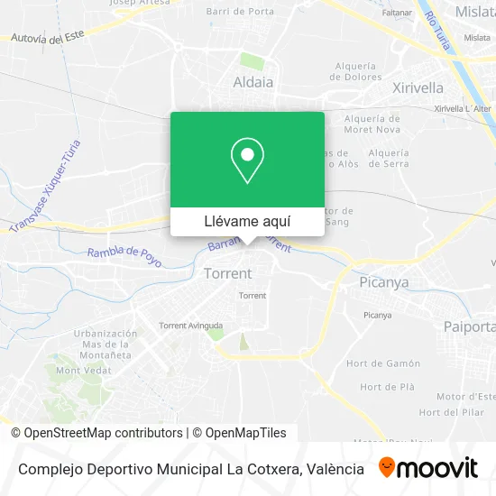 Mapa Complejo Deportivo Municipal La Cotxera