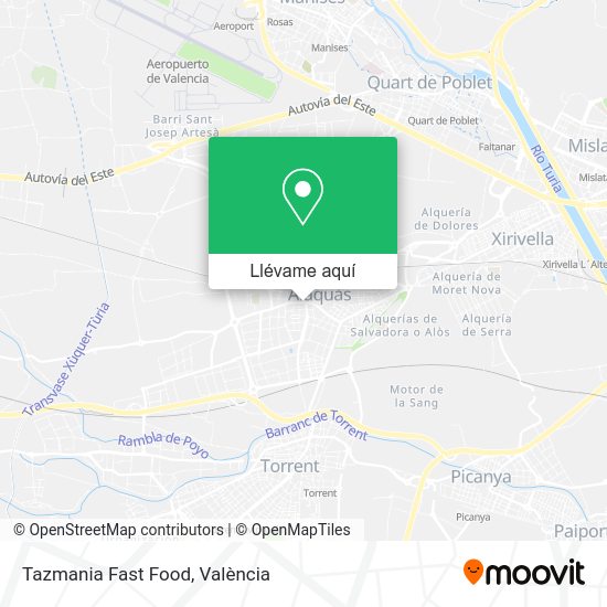 Mapa Tazmania Fast Food