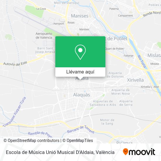 Mapa Escola de Música Unió Musical D'Aldaia