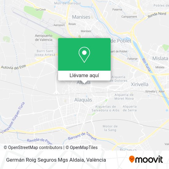 Mapa Germán Roig Seguros Mgs Aldaia