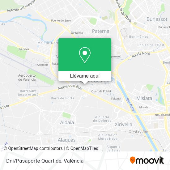 Mapa Dni/Pasaporte Quart de