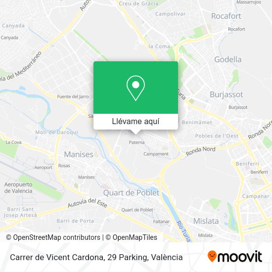 Mapa Carrer de Vicent Cardona, 29 Parking