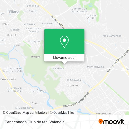 Mapa Penacanada Club de ten