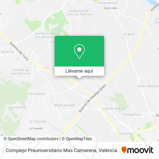 Mapa Complejo Preuniversitario Mas Camarena