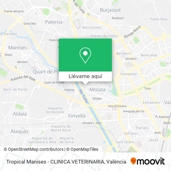 Mapa Tropical Manises - CLINICA VETERINARIA