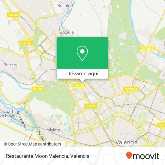 Mapa Restaurante Moon Valencia
