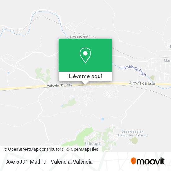 Mapa Ave 5091 Madrid - Valencia