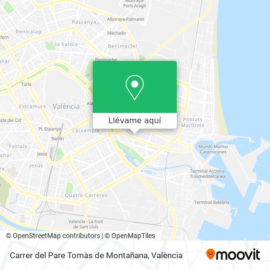 Mapa Carrer del Pare Tomàs de Montañana