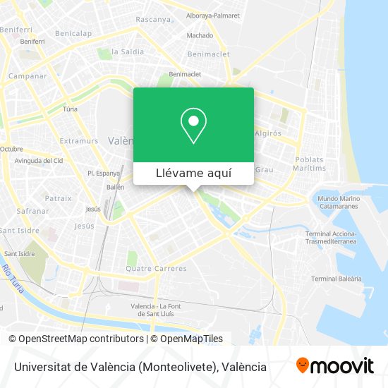 Mapa Universitat de València (Monteolivete)