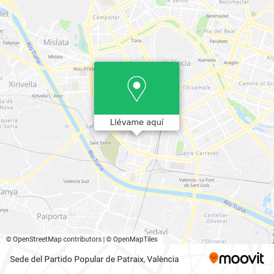 Mapa Sede del Partido Popular de Patraix