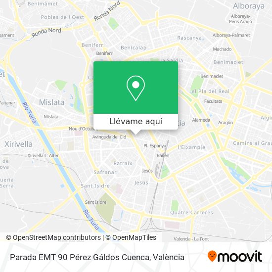 Mapa Parada EMT 90 Pérez Gáldos Cuenca