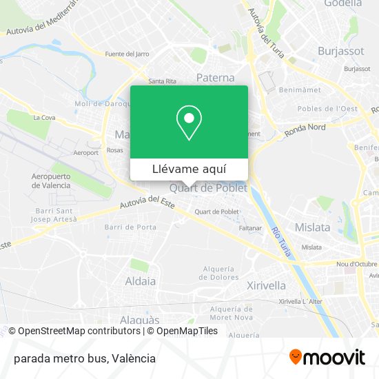 Mapa parada metro bus