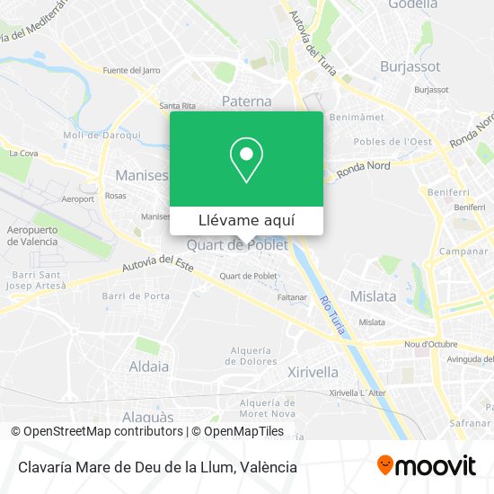 Mapa Clavaría Mare de Deu de la Llum
