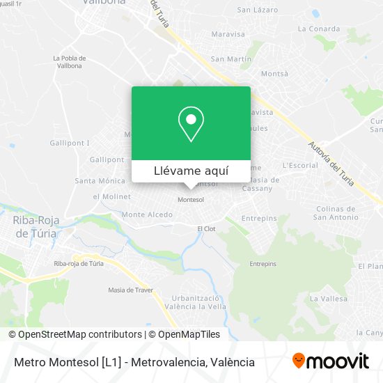 Mapa Metro Montesol [L1] - Metrovalencia