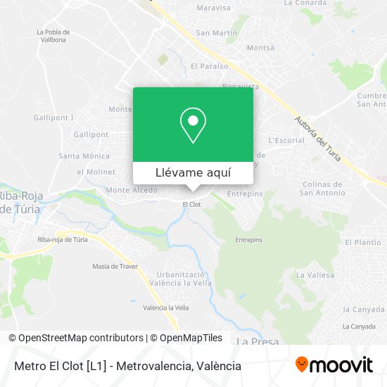 Mapa Metro El Clot [L1] - Metrovalencia