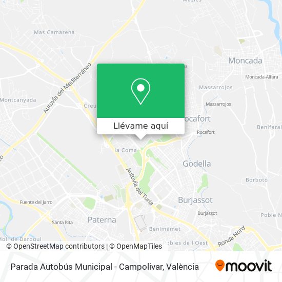 Mapa Parada Autobús Municipal - Campolivar
