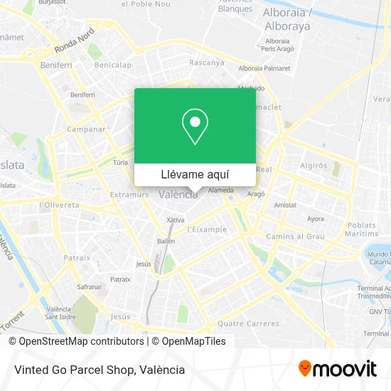 Mapa Vinted Go Parcel Shop