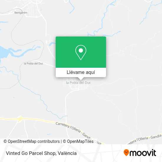 Mapa Vinted Go Parcel Shop