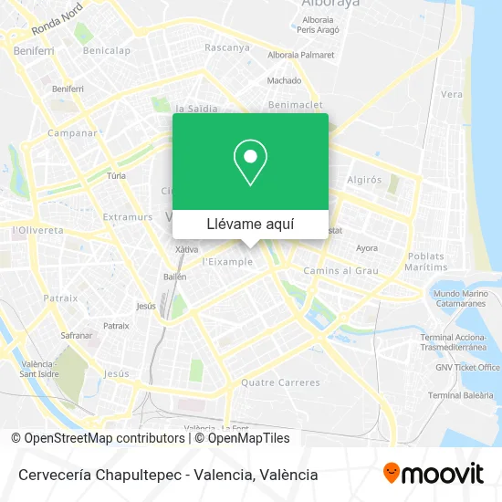 Mapa Cervecería Chapultepec - Valencia