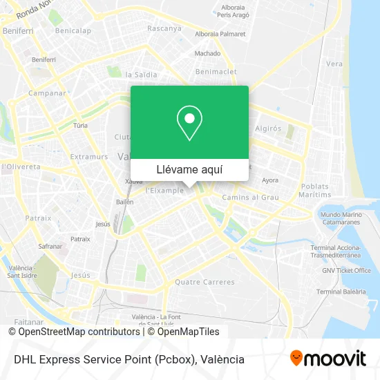 Mapa DHL Express Service Point (Pcbox)