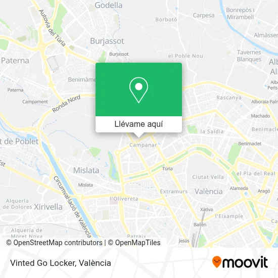 Mapa Vinted Go Locker