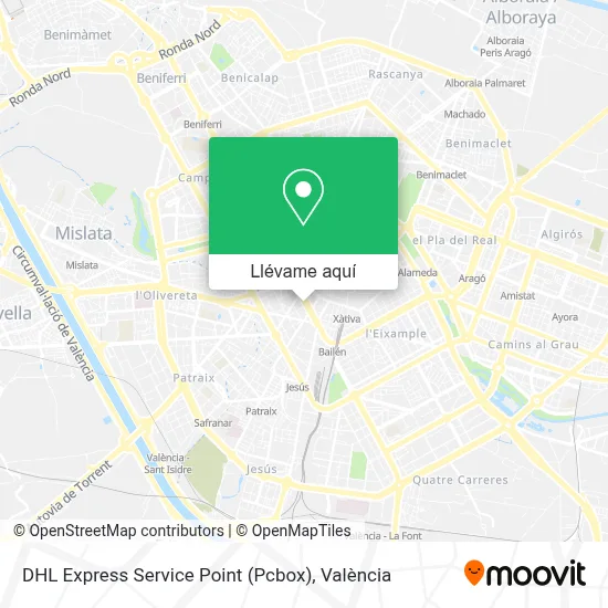 Mapa DHL Express Service Point (Pcbox)