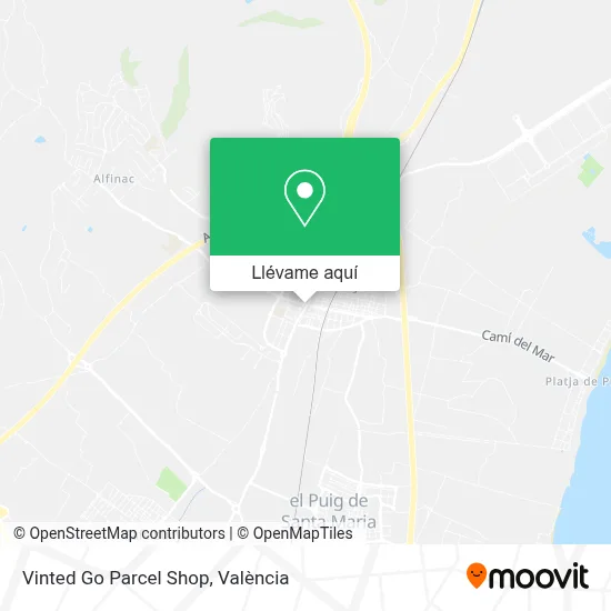 Mapa Vinted Go Parcel Shop