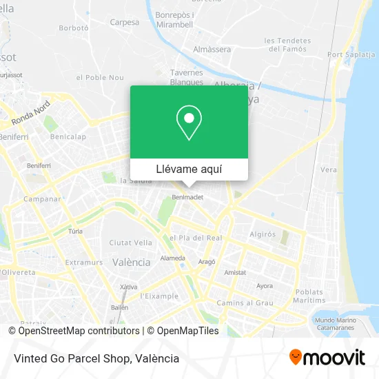 Mapa Vinted Go Parcel Shop