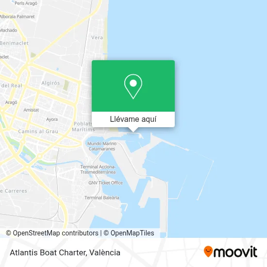 Mapa Atlantis Boat Charter