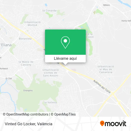 Mapa Vinted Go Locker