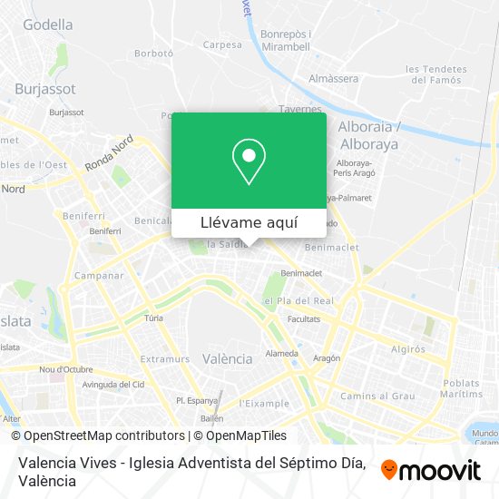 Mapa Valencia Vives - Iglesia Adventista del Séptimo Día