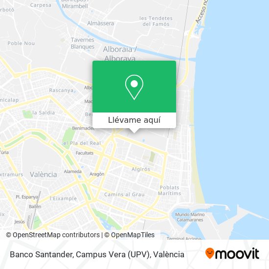 Mapa Banco Santander, Campus Vera (UPV)