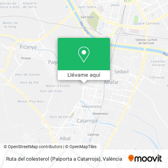 Mapa Ruta del colesterol (Paiporta a  Catarroja)
