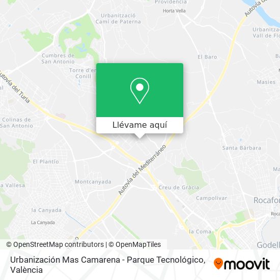 Mapa Urbanización Mas Camarena - Parque Tecnológico