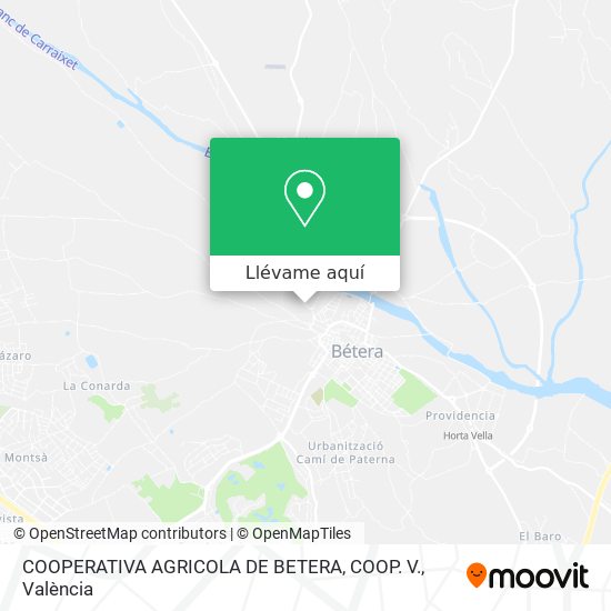 Mapa COOPERATIVA AGRICOLA DE BETERA, COOP. V.