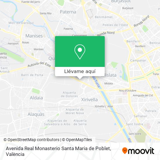 Mapa Avenida Real Monasterio Santa Maria de Poblet
