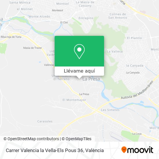 Mapa Carrer Valencia la Vella-Els Pous 36