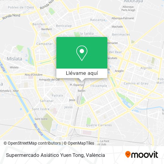 Mapa Supermercado Asiático Yuen Tong