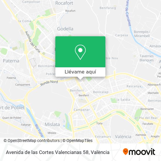 Mapa Avenida de las Cortes Valencianas 58